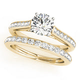 Statement Channel-Set Round Diamond Engagement Ring — 9K/18K Gold & Platinum