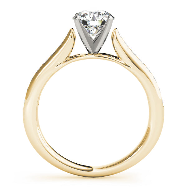 Statement Channel-Set Round Diamond Engagement Ring — 9K/18K Gold & Platinum