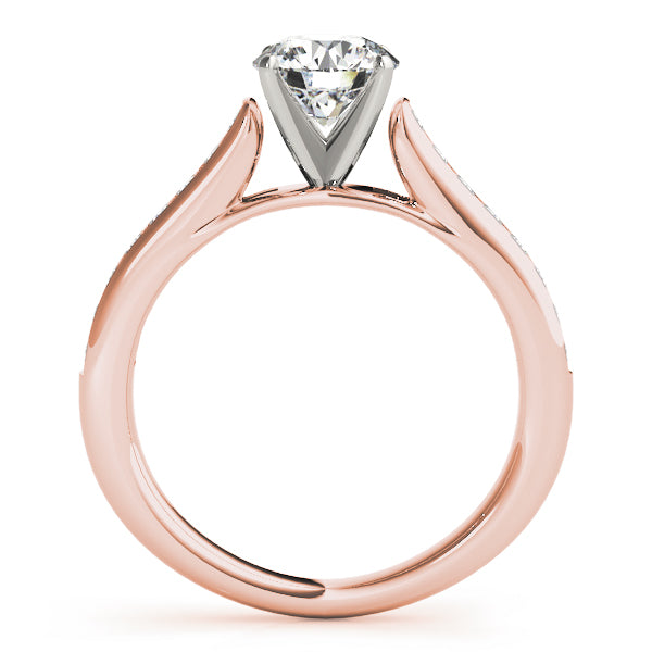 Statement Channel-Set Round Diamond Engagement Ring — 9K/18K Gold & Platinum