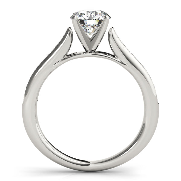 Statement Channel-Set Round Diamond Engagement Ring — 9K/18K Gold & Platinum