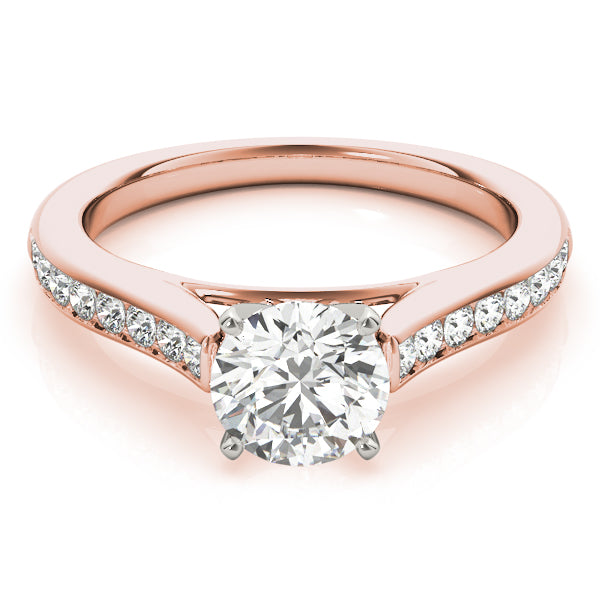 Statement Channel-Set Round Diamond Engagement Ring — 9K/18K Gold & Platinum