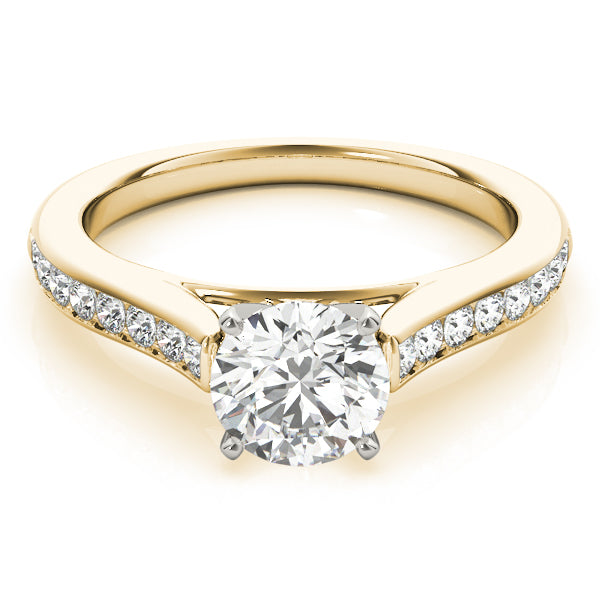 Statement Channel-Set Round Diamond Engagement Ring — 9K/18K Gold & Platinum