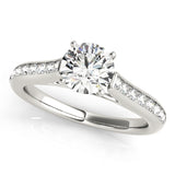 Statement Channel-Set Round Diamond Engagement Ring — 9K/18K Gold & Platinum