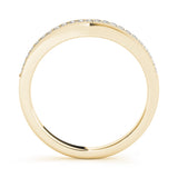 Single Row Milgrain Curved Half Eternity Ring in Gold & Platinum