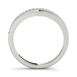 Single Row Milgrain Curved Half Eternity Ring in Gold & Platinum