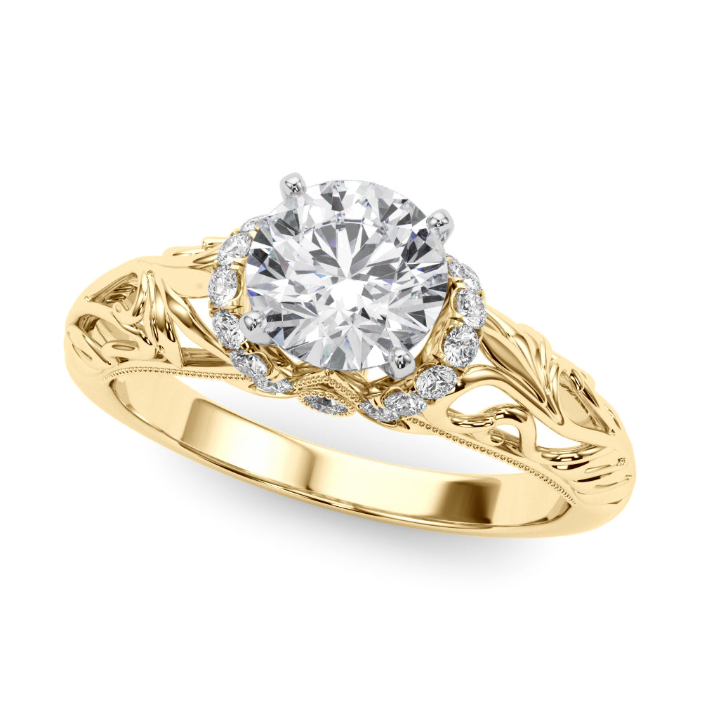 Celestial Remounts Any Shape Round Diamond Engagement Ring — 9K/18K Gold & Platinum
