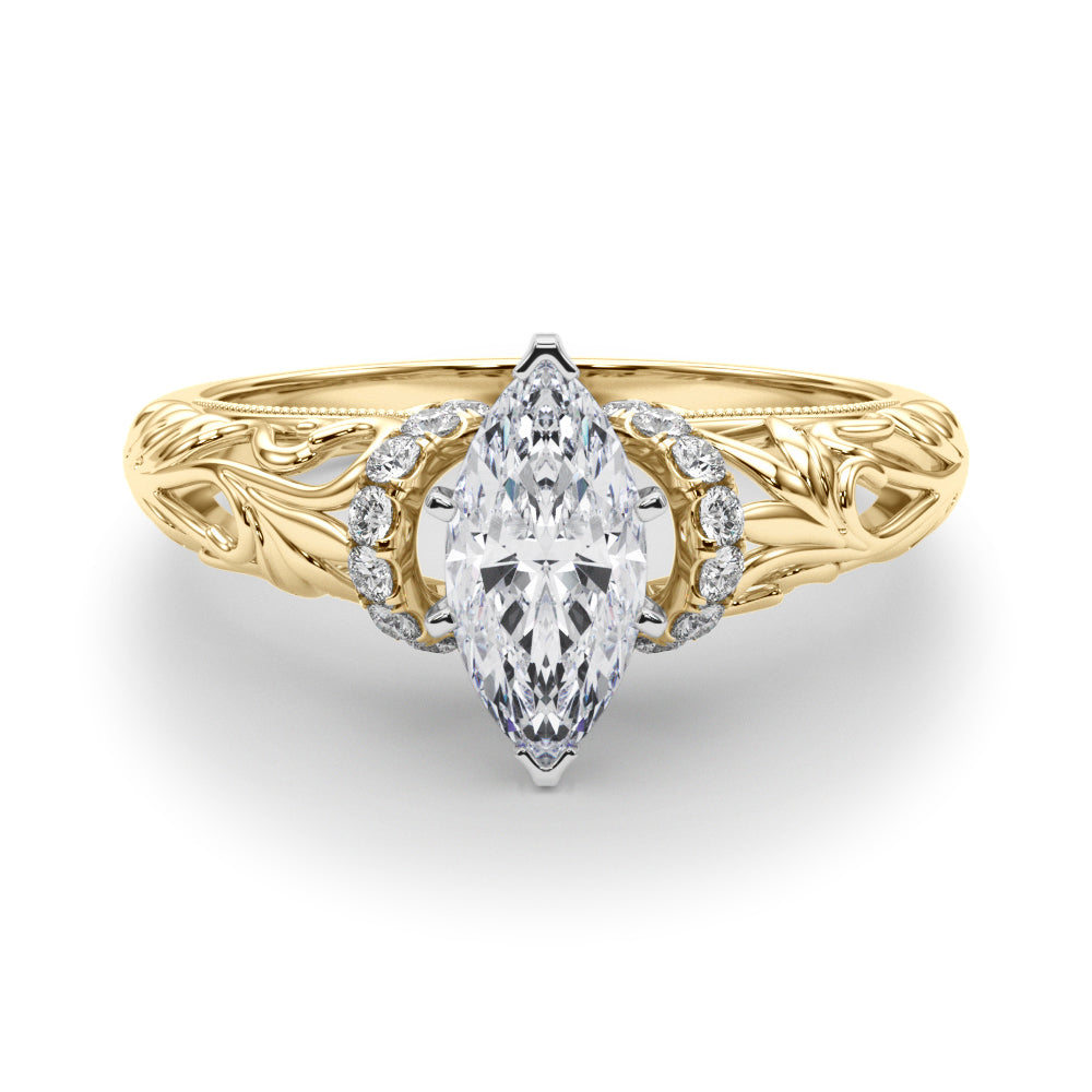 Celestial Remounts Any Shape Round Diamond Engagement Ring — 9K/18K Gold & Platinum