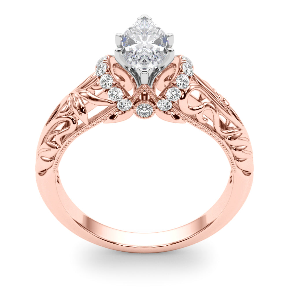 Celestial Remounts Any Shape Round Diamond Engagement Ring — 9K/18K Gold & Platinum
