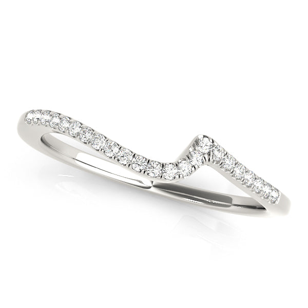 Curved Half Eternity Ring in Gold & Platinum