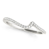 Curved Half Eternity Ring in Gold & Platinum
