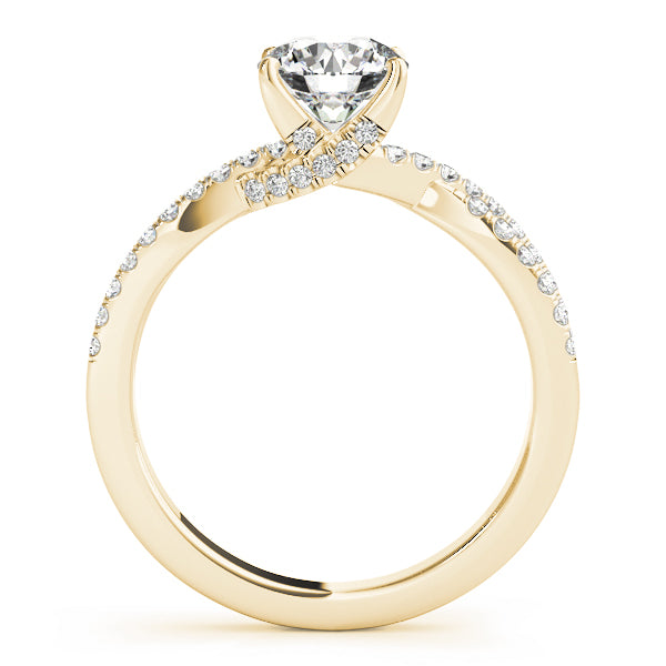 Crowned Engagment Rings Multi-Row Round Diamond Engagement Ring — 9K/18K Gold & Platinum