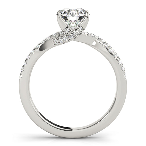 Crowned Engagment Rings Multi-Row Round Diamond Engagement Ring — 9K/18K Gold & Platinum