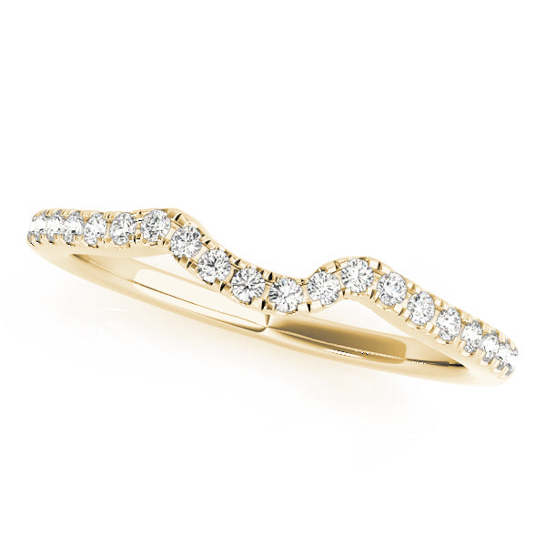 Split Prong Curved Half Eternity Ring in Gold & Platinum