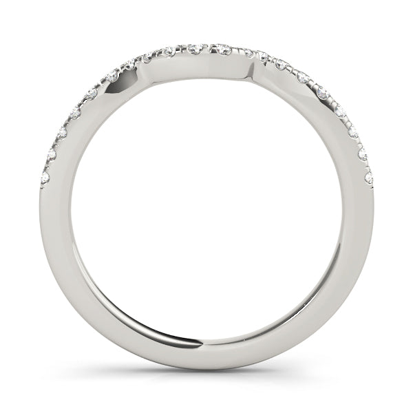 Split Prong Curved Half Eternity Ring in Gold & Platinum