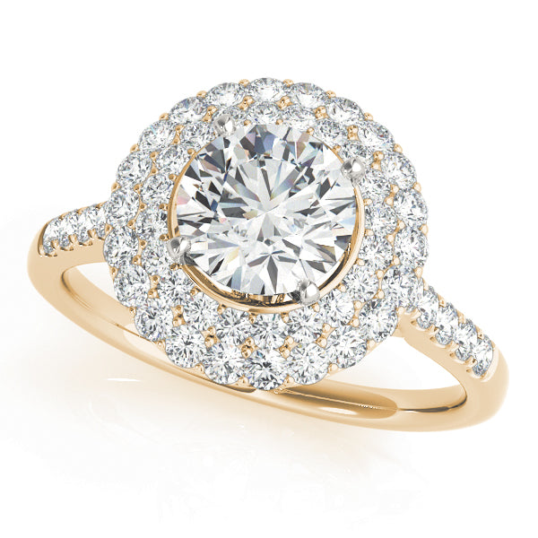 Graceful Eng Ring For .50-.75 Ct Heads Round Diamond Engagement Ring — 9K/18K Gold & Platinum