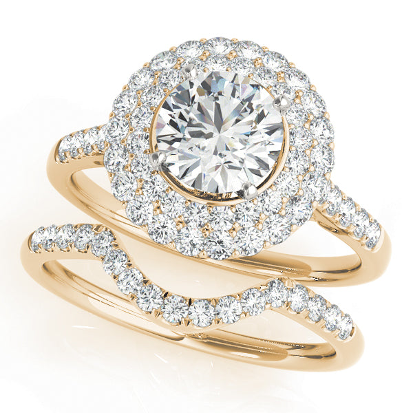 Graceful Eng Ring For .50-.75 Ct Heads Round Diamond Engagement Ring — 9K/18K Gold & Platinum
