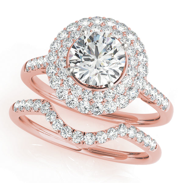 Graceful Eng Ring For .50-.75 Ct Heads Round Diamond Engagement Ring — 9K/18K Gold & Platinum