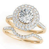 Graceful Eng Ring For .50-.75 Ct Heads Round Diamond Engagement Ring — 9K/18K Gold & Platinum