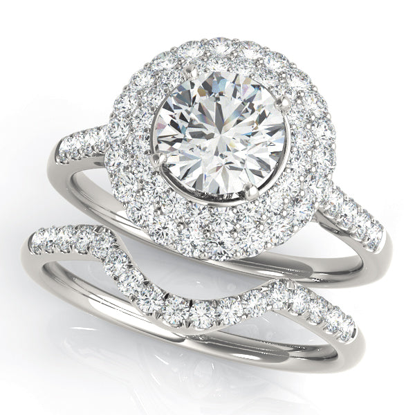 Graceful Eng Ring For .50-.75 Ct Heads Round Diamond Engagement Ring — 9K/18K Gold & Platinum