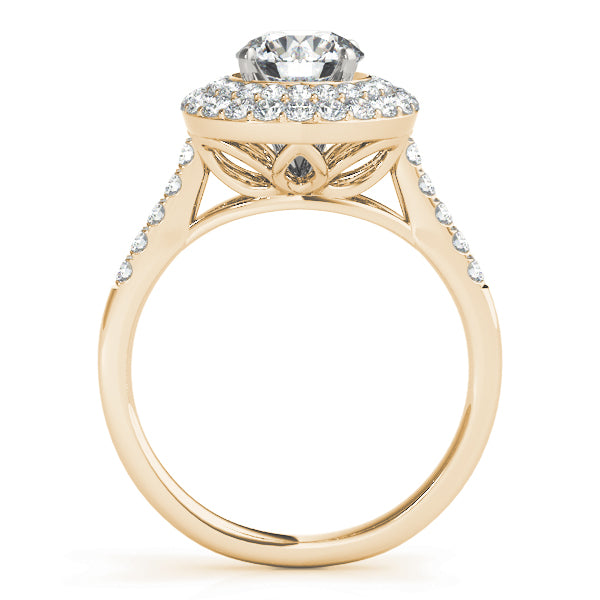 Graceful Eng Ring For .50-.75 Ct Heads Round Diamond Engagement Ring — 9K/18K Gold & Platinum