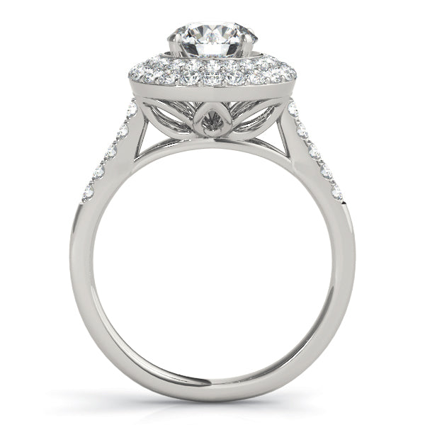 Graceful Eng Ring For .50-.75 Ct Heads Round Diamond Engagement Ring — 9K/18K Gold & Platinum