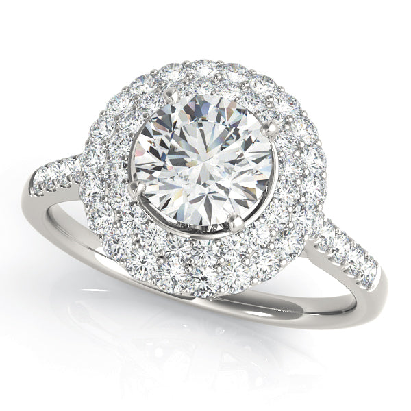 Graceful Eng Ring For .50-.75 Ct Heads Round Diamond Engagement Ring — 9K/18K Gold & Platinum