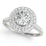 Graceful Eng Ring For .50-.75 Ct Heads Round Diamond Engagement Ring — 9K/18K Gold & Platinum