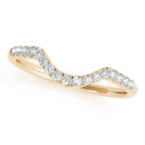 Split Prong Curved Half Eternity Ring in Gold & Platinum