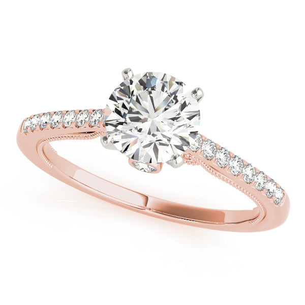 Lustrous Prong-Set Round Diamond Engagement Ring — 9K/18K Gold & Platinum