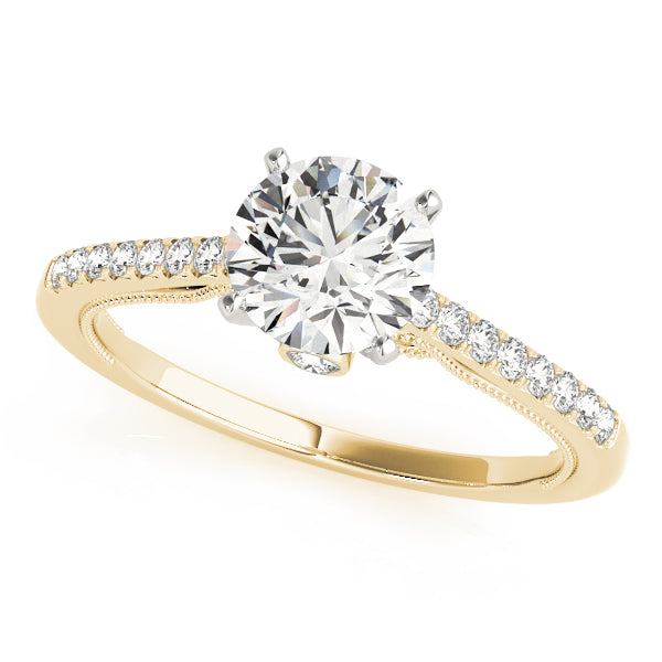 Lustrous Prong-Set Round Diamond Engagement Ring — 9K/18K Gold & Platinum