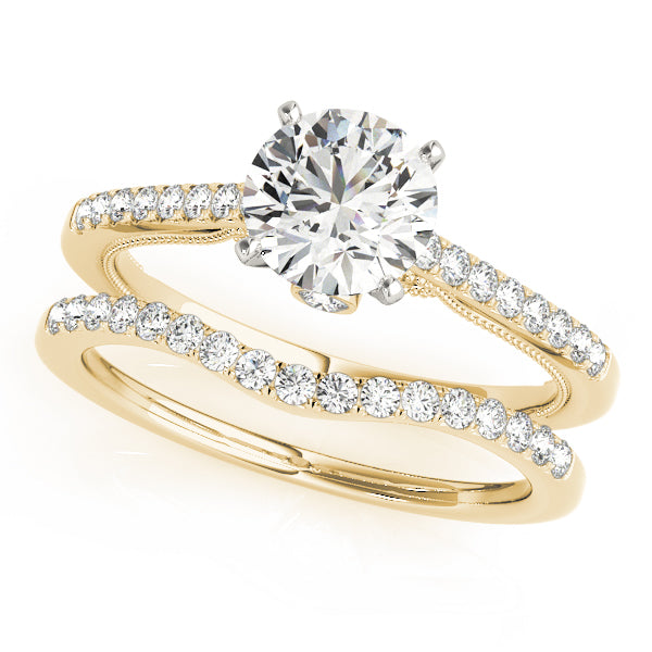 Lustrous Prong-Set Round Diamond Engagement Ring — 9K/18K Gold & Platinum