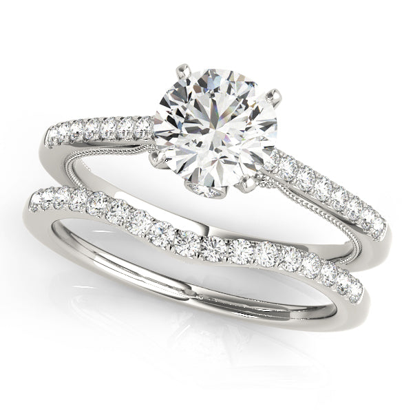 Lustrous Prong-Set Round Diamond Engagement Ring — 9K/18K Gold & Platinum