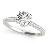 Lustrous Prong-Set Round Diamond Engagement Ring — 9K/18K Gold & Platinum