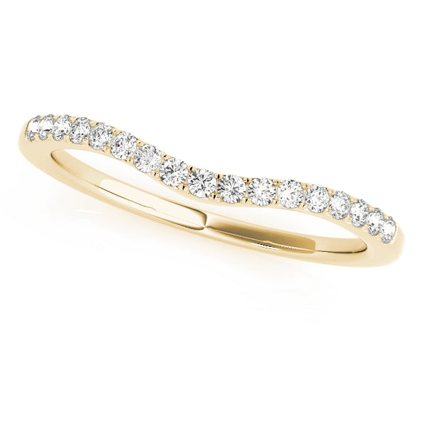 Split Prong Wedding Curved Half Eternity Ring in Gold & Platinum