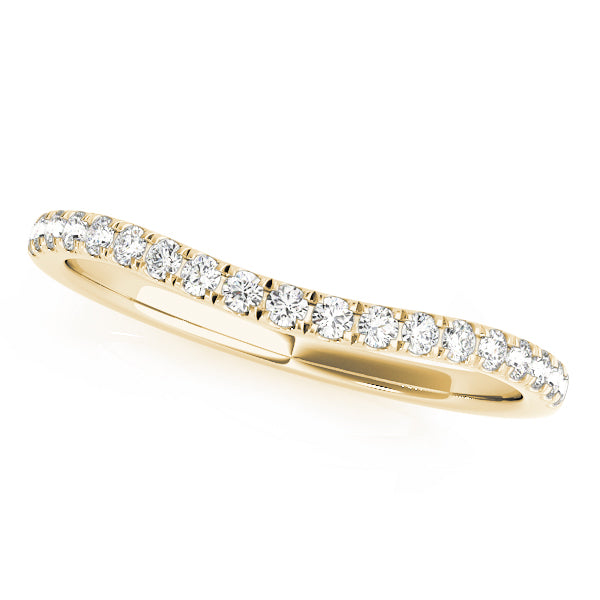 U-Prong Curved Half Eternity Ring in Gold & Platinum