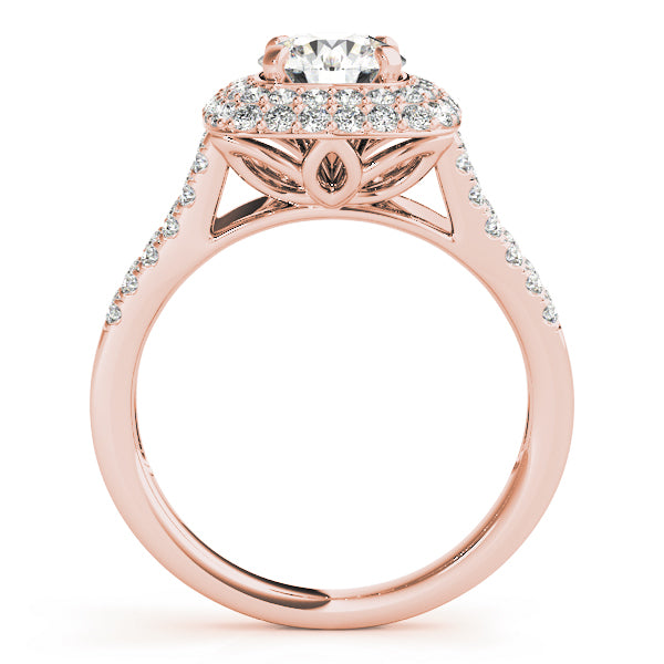 Enchanted Halo Center Cushion Diamond Engagement Ring — 9K/18K Gold & Platinum