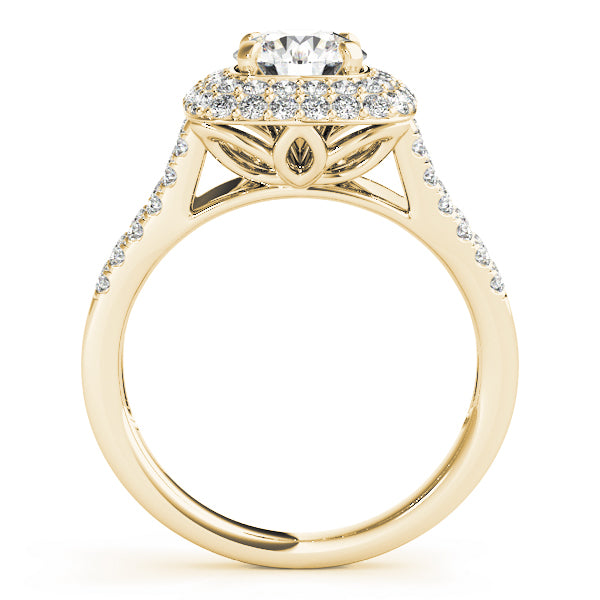 Enchanted Halo Center Cushion Diamond Engagement Ring — 9K/18K Gold & Platinum