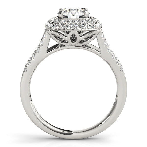 Enchanted Halo Center Cushion Diamond Engagement Ring — 9K/18K Gold & Platinum