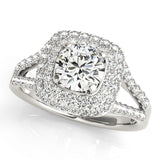Enchanted Halo Center Cushion Diamond Engagement Ring — 9K/18K Gold & Platinum
