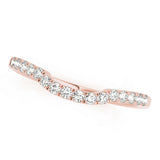 Split Prong Curved Half Eternity Ring in Gold & Platinum