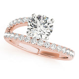 Devoted Multi-Row Round Diamond Engagement Ring — 9K/18K Gold & Platinum
