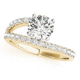Devoted Multi-Row Round Diamond Engagement Ring — 9K/18K Gold & Platinum