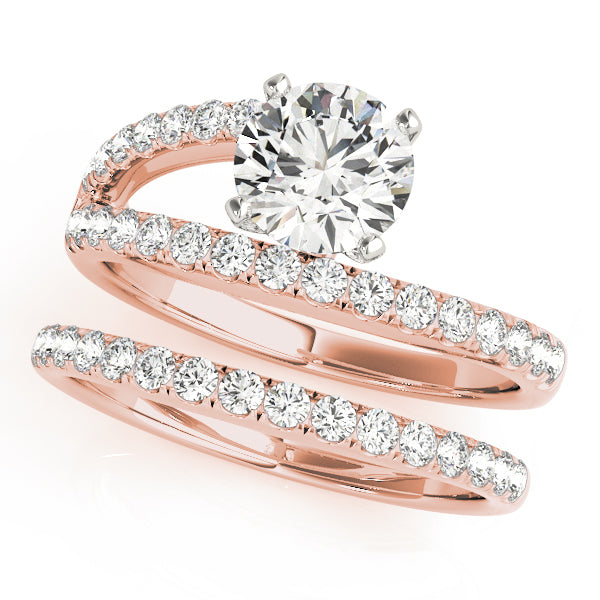 Devoted Multi-Row Round Diamond Engagement Ring — 9K/18K Gold & Platinum