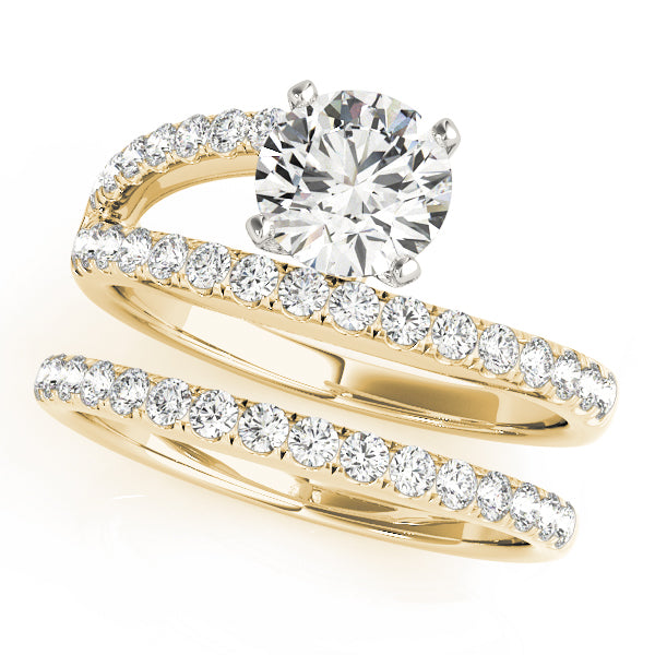 Devoted Multi-Row Round Diamond Engagement Ring — 9K/18K Gold & Platinum