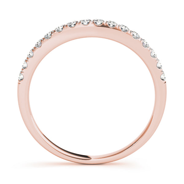 Split Prong Curved Half Eternity Ring in Gold & Platinum