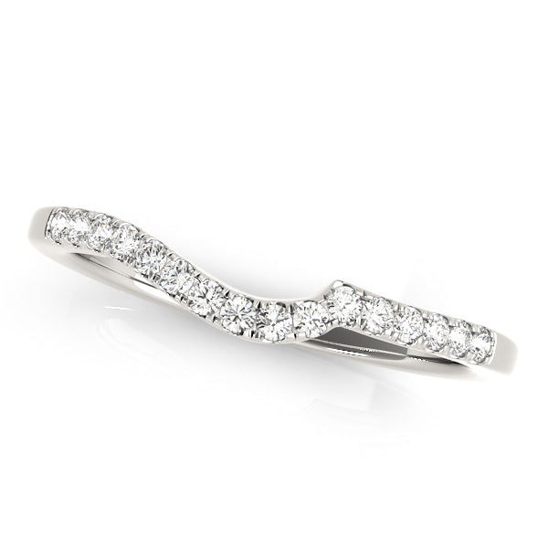 Single Row Curved Half Eternity Ring in Gold & Platinum