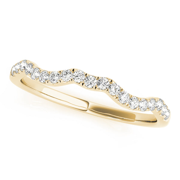 Split Prong Curved Half Eternity Ring in Gold & Platinum