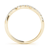 Split Prong Curved Half Eternity Ring in Gold & Platinum