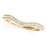 Milgrained Curved Half Eternity Ring in Gold & Platinum