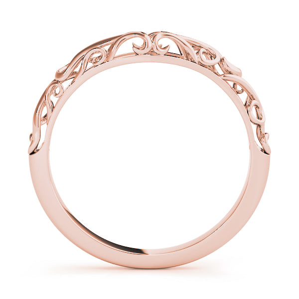 Vintage-Inspired Curved Wedding Gold Band